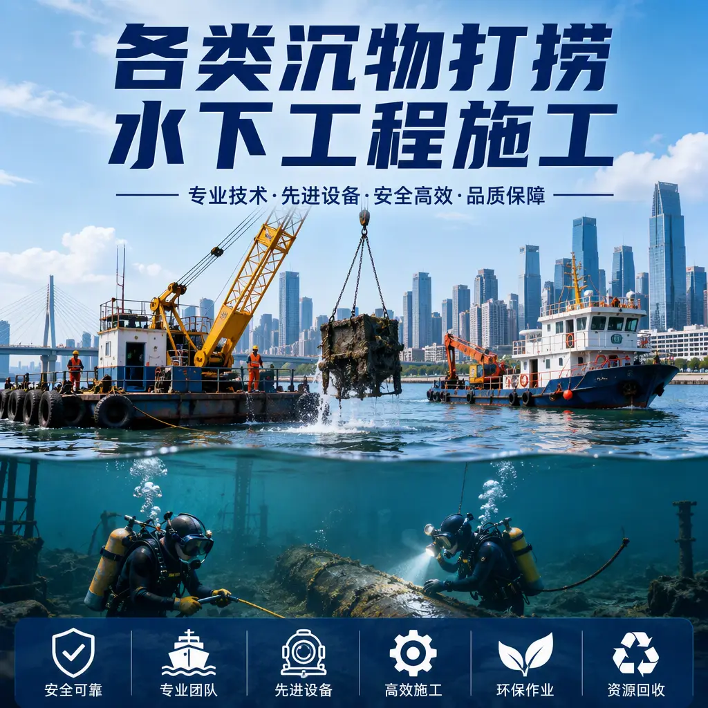 长宁各类沉物打捞，水下工程施工